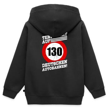 Autobahn Tempolimit Tempolimit Auf Deutschen - Kinder Premium Organic Zip Hoodie - Schwarz - Hinten - AI Model Kid Male (0cm)