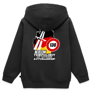 Autobahn Tempolimit Kein Tempolimit Auf Deutschen - Kinder Premium Organic Zip Hoodie - Schwarz - Hinten - AI Model Kid Male (0cm)