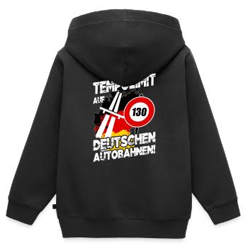 Autobahn Tempolimit Tempolimit Auf Deutschen - Kinder Premium Organic Zip Hoodie - Schwarz - Hinten - AI Model Kid Male (0cm)