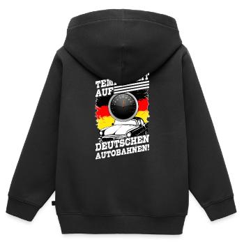 Autobahn Tempolimit Tempolimit Auf Deutschen - Kinder Premium Organic Zip Hoodie - Schwarz - Hinten - AI Model Kid Male (0cm)