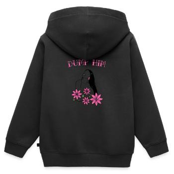 Weltfrauentag Dump Him Frauen Silhouette - Kinder Premium Organic Zip Hoodie - Schwarz - Hinten - AI Model Kid Male (0cm)