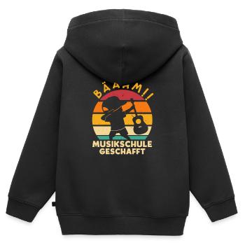 Bäähm Musikschule geschafft - Kinder Premium Organic Zip Hoodie - Schwarz - Hinten - AI Model Kid Male (0cm)
