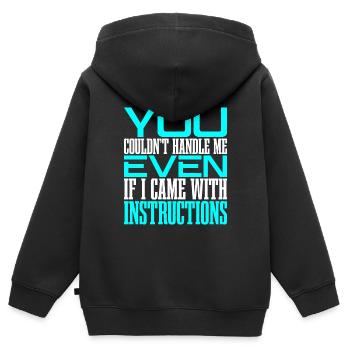 Vous ne pouviez pas me gérer même avec les instructions 2 - Sweat Premium à capuche zippé enfant bio - noir - Dos - AI Model Kid Male (0cm)