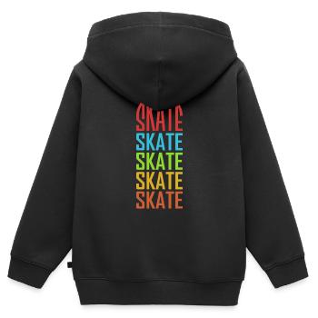 Skateboarder Skateboard Skate Pattern - Sweat Premium à capuche zippé enfant bio - noir - Dos - AI Model Kid Male (0cm)