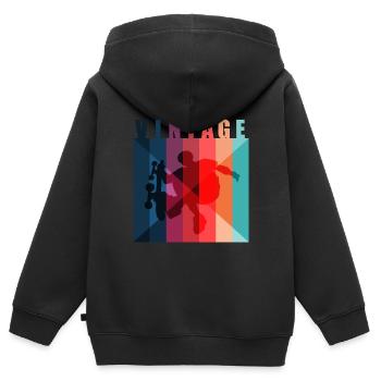 Skateboarder Vintage Skateboard Trick - Sweat Premium à capuche zippé enfant bio - noir - Dos - AI Model Kid Male (0cm)
