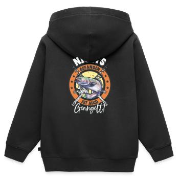 Nichts Gefangen Ist Auch Geangelt Angeln Angler - Kinder Premium Organic Zip Hoodie - Schwarz - Hinten - AI Model Kid Male (0cm)