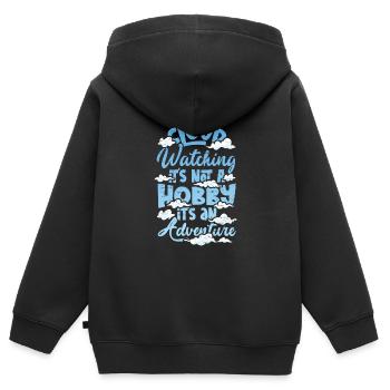 Observateur des nuages Météorologie Observation des nuages - Sweat Premium à capuche zippé enfant bio - noir - Dos - AI Model Kid Male (0cm)