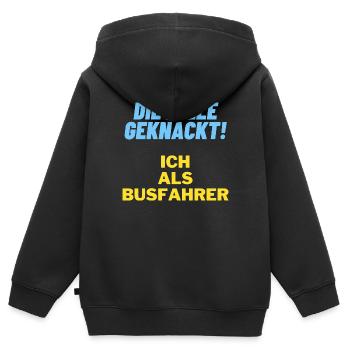 Die mille geknackt ich als busfahrer Geschenk Papa - Kinder Premium Organic Zip Hoodie - Schwarz - Hinten - AI Model Kid Male (0cm)