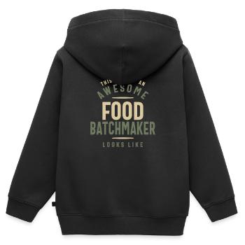 Funny Awesome Food Batchmaker Job Beruf - Kinder Premium Organic Zip Hoodie - Schwarz - Hinten - AI Model Kid Male (0cm)