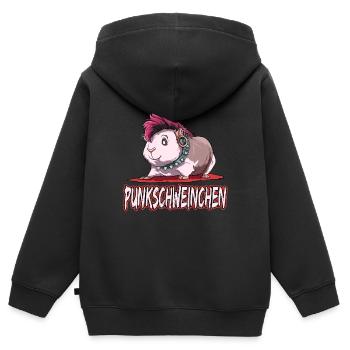 Punkschweinchen Meerschweinchen Punk - Kinder Premium Organic Zip Hoodie - Schwarz - Hinten - AI Model Kid Male (0cm)