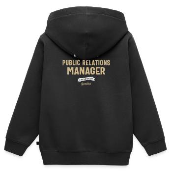 Public Relations Manager Lustige Berufsbezeichnung - Kinder Premium Organic Zip Hoodie - Schwarz - Hinten - AI Model Kid Male (0cm)