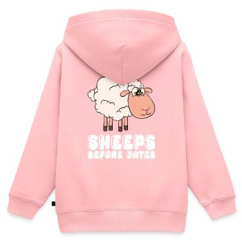 Sheep Before Dates - Kids Premium Organic Zip-up Hoodie - rose - Back - AI Model Kid Female (0cm)