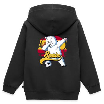 Spanien Fußball - Kinder Premium Organic Zip Hoodie - Schwarz - Hinten - AI Model Kid Male (0cm)