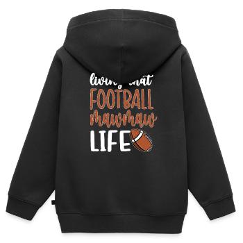 Football Mawmaw Grandma Of Football Player Mawmaw - Kinder Premium Organic Zip Hoodie - Schwarz - Hinten - AI Model Kid Male (0cm)