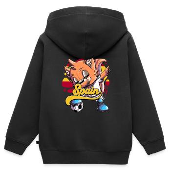 Spanien Fußball - Kinder Premium Organic Zip Hoodie - Schwarz - Hinten - AI Model Kid Male (0cm)