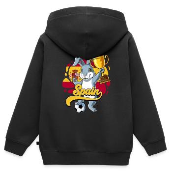 Spanien Fußball - Kinder Premium Organic Zip Hoodie - Schwarz - Hinten - AI Model Kid Male (0cm)