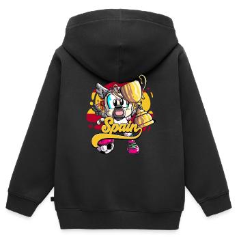 Spanien Fußball - Kinder Premium Organic Zip Hoodie - Schwarz - Hinten - AI Model Kid Male (0cm)