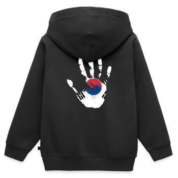 Unterstützen Sie Das Südkorea-geschenk - Kinder Premium Organic Zip Hoodie - Schwarz - Hinten - AI Model Kid Male (0cm)