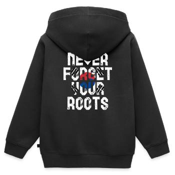 Wurzeln Südkorea Geschenk - Kinder Premium Organic Zip Hoodie - Schwarz - Hinten - AI Model Kid Male (0cm)