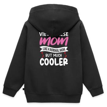 Vietnamesisches Muttergeschenk - Kinder Premium Organic Zip Hoodie - Schwarz - Hinten - AI Model Kid Male (0cm)