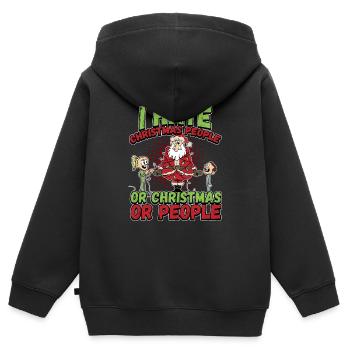 I Hate Christmas People Or Christmas Or People - Kinder Premium Organic Zip Hoodie - Schwarz - Hinten - AI Model Kid Male (0cm)