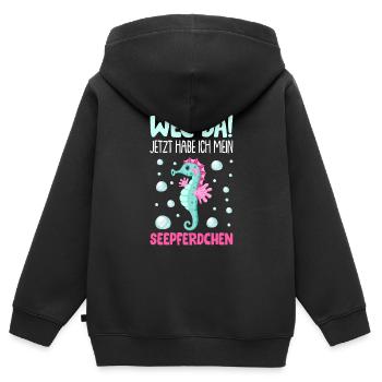Seepferdchen Abzeichen Seepferdchen bestanden 2022 - Kinder Premium Organic Zip Hoodie - Schwarz - Hinten - AI Model Kid Male (0cm)