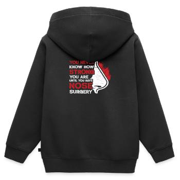 Rhinoplastie Chirurgie esthétique du nez - Sweat Premium à capuche zippé enfant bio - noir - Dos - AI Model Kid Male (0cm)