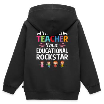 Grundschullehrer Kindergartenpädagogik - Kinder Premium Organic Zip Hoodie - Schwarz - Hinten - AI Model Kid Male (0cm)