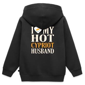 Chypre - Sweat Premium à capuche zippé enfant bio - noir - Dos - AI Model Kid Male (0cm)