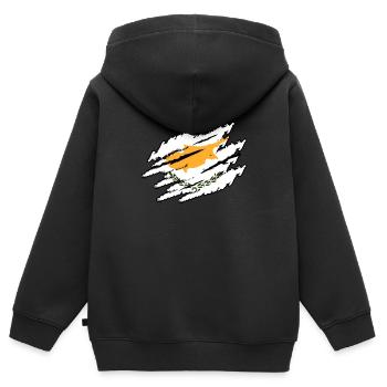 Chypre - Sweat Premium à capuche zippé enfant bio - noir - Dos - AI Model Kid Male (0cm)