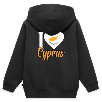 Chypre - Sweat Premium à capuche zippé enfant bio - noir - Dos - AI Model Kid Male (0cm)