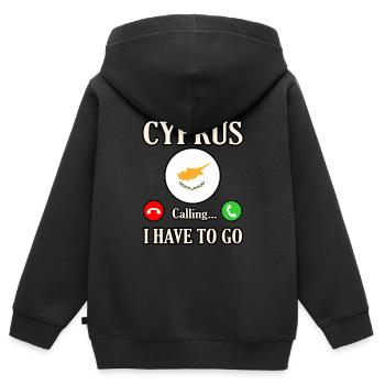 Chypre - Sweat Premium à capuche zippé enfant bio - noir - Dos - AI Model Kid Male (0cm)