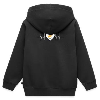 Chypre - Sweat Premium à capuche zippé enfant bio - noir - Dos - AI Model Kid Male (0cm)