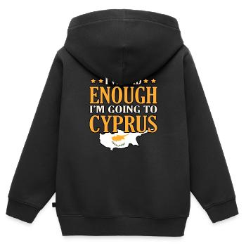Chypre - Sweat Premium à capuche zippé enfant bio - noir - Dos - AI Model Kid Male (0cm)