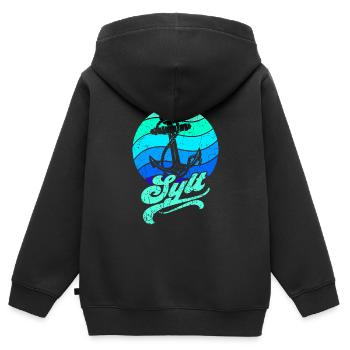 Sylt - Kinder Premium Organic Zip Hoodie - Schwarz - Hinten - AI Model Kid Male (0cm)