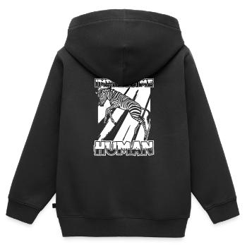 Zebra - Kinder Premium Organic Zip Hoodie - Schwarz - Hinten - AI Model Kid Male (0cm)