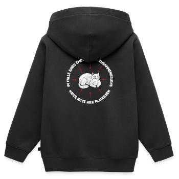 Katze Mietzekatze Hauskatze - Kinder Premium Organic Zip Hoodie - Schwarz - Hinten - AI Model Kid Male (0cm)