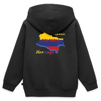 Colombia Hispanic Heritage Month - Kinder Premium Organic Zip Hoodie - Schwarz - Hinten - AI Model Kid Male (0cm)