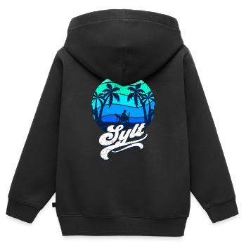 Sylt - Kinder Premium Organic Zip Hoodie - Schwarz - Hinten - AI Model Kid Male (0cm)