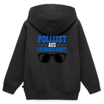 Polizist Polizei - Kinder Premium Organic Zip Hoodie - Schwarz - Hinten - AI Model Kid Male (0cm)