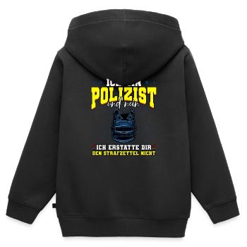 Ich Bin Polizist Polizei - Kinder Premium Organic Zip Hoodie - Schwarz - Hinten - AI Model Kid Male (0cm)