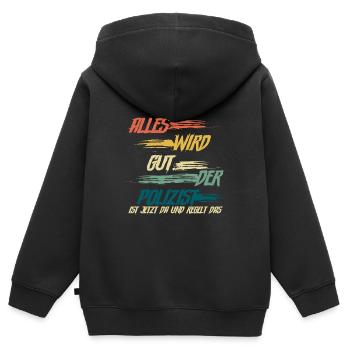 Polizist Polizei - Kinder Premium Organic Zip Hoodie - Schwarz - Hinten - AI Model Kid Male (0cm)