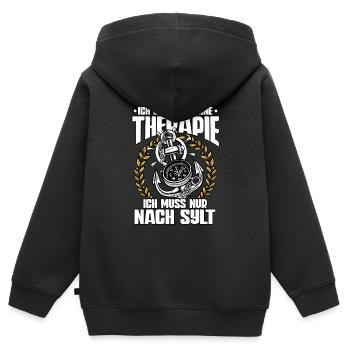Sylt - Kinder Premium Organic Zip Hoodie - Schwarz - Hinten - AI Model Kid Male (0cm)