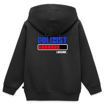 Polizist Loading Polizei - Kinder Premium Organic Zip Hoodie - Schwarz - Hinten - AI Model Kid Male (0cm)
