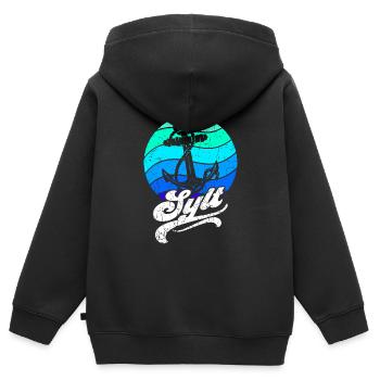 Sylt - Kinder Premium Organic Zip Hoodie - Schwarz - Hinten - AI Model Kid Male (0cm)