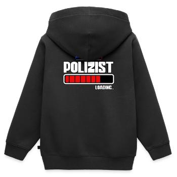 Polizist Loading Polizei - Kinder Premium Organic Zip Hoodie - Schwarz - Hinten - AI Model Kid Male (0cm)