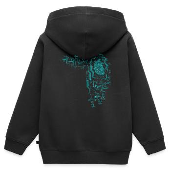 Informaticien Programmeur informatique Nerd Geek - Sweat Premium à capuche zippé enfant bio - noir - Dos - AI Model Kid Male (0cm)