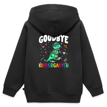 Goodbye Kindergarten Dino Schultüte - Kinder Premium Organic Zip Hoodie - Schwarz - Hinten - AI Model Kid Male (0cm)