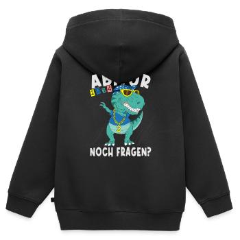 Einschulung Dinosaurier Abi 2034 - Kinder Premium Organic Zip Hoodie - Schwarz - Hinten - AI Model Kid Male (0cm)