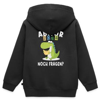 Einschulung Dinosaurier Abi 2034 - Kinder Premium Organic Zip Hoodie - Schwarz - Hinten - AI Model Kid Male (0cm)